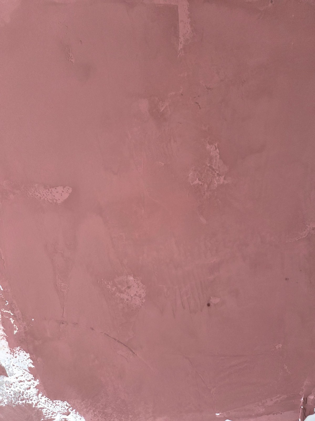 Roman clay test patch exploring rose tones